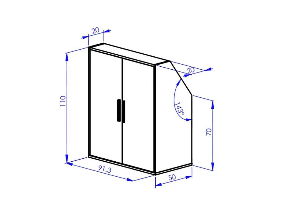 Meuble sous pente 3 portes et 1 niche - Blanc et naturel - ADEZIO