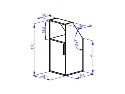 Meuble sous pente 6 portes et 2 niches - Blanc et naturel - ADEZIO
