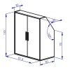 Meuble sous pente 2 portes et 2 étagères - Blanc - ADEZIO