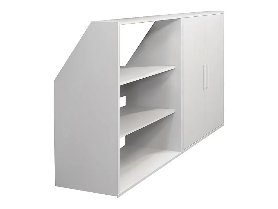Meuble sous pente 2 portes et 2 étagères - Blanc - ADEZIO
