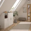 Meuble sous pente 3 portes et 1 niche - Blanc - ADEZIO