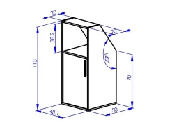 Meuble sous pente 3 portes et 1 niche - Blanc - ADEZIO