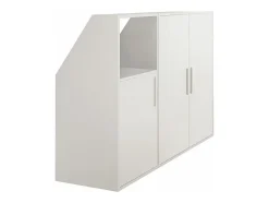 Meuble sous pente 3 portes et 1 niche - Blanc - ADEZIO