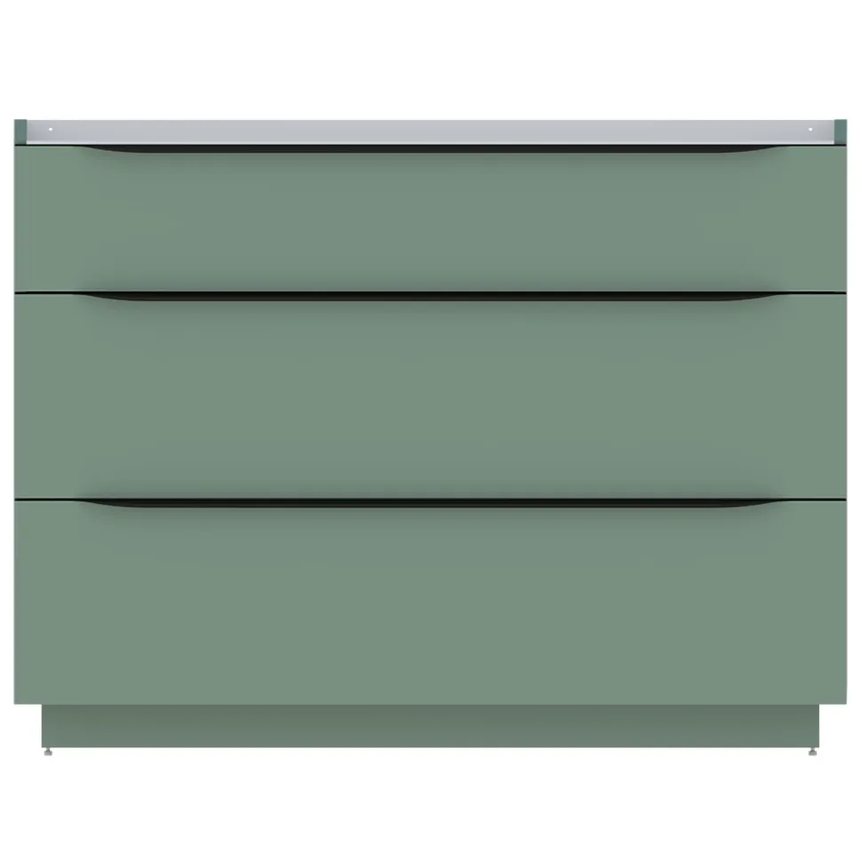 Meuble sous vasque à poser vert sauge mat l.120 x H.88 x P.50 cm, Pamili