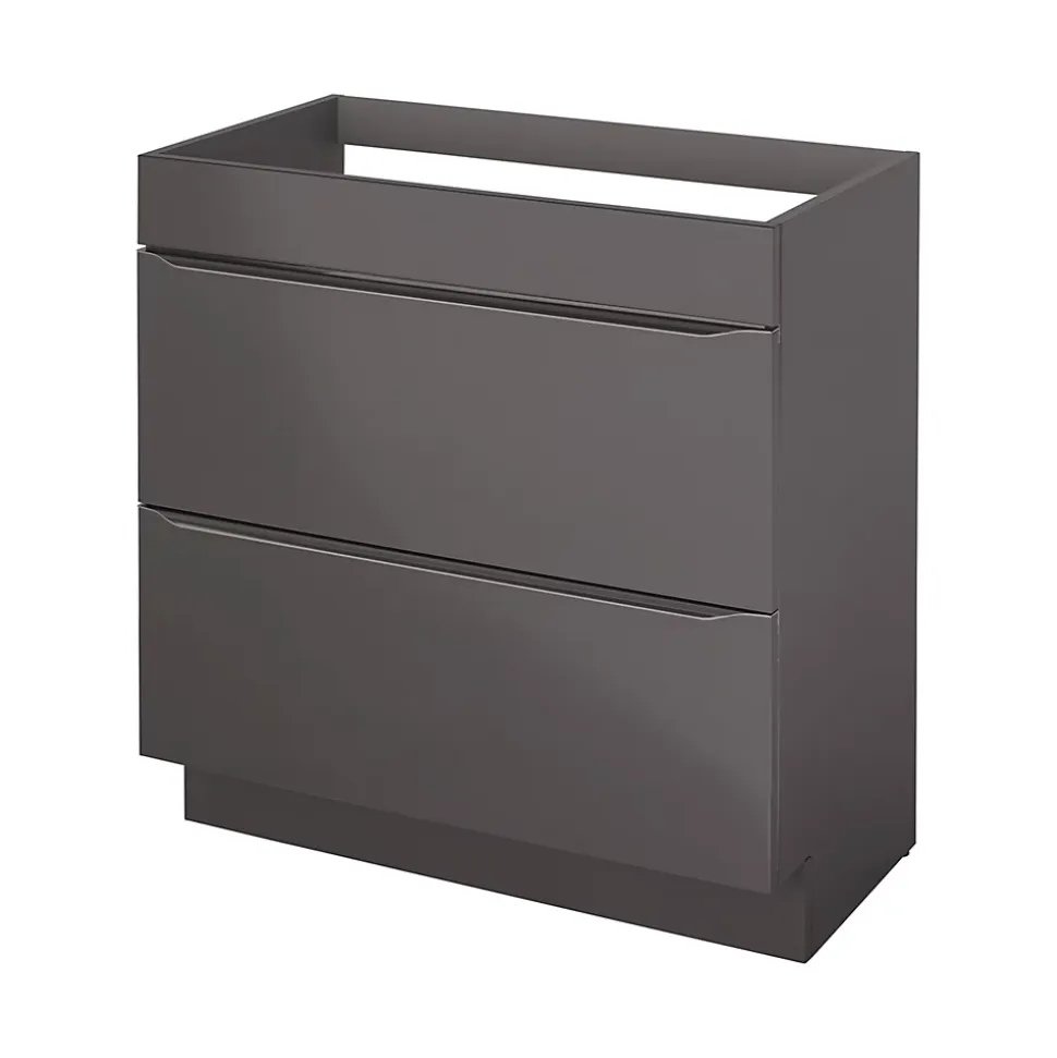 Meuble sous vasque à poser gris taupe l.80 x H.82 x P.45 cm, GoodHome Imandra
