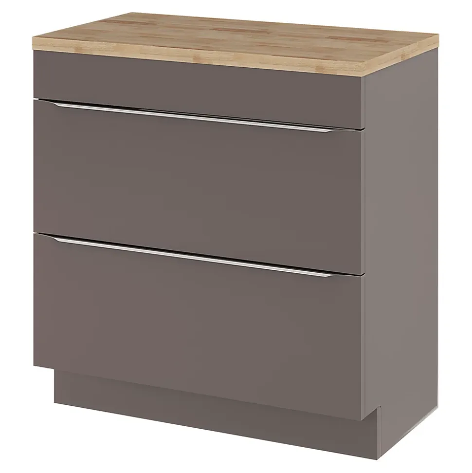 Meuble sous vasque à poser gris taupe l.80 x H.82 x P.45 cm, GoodHome Imandra