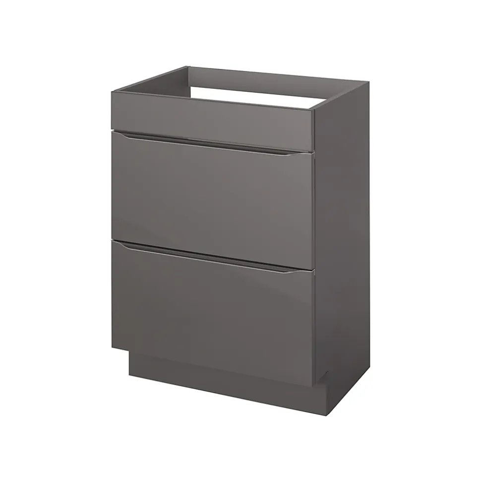 Meuble sous vasque à poser gris taupe brillant l.60 x H.82 x P.45 cm, GoodHome Imandra