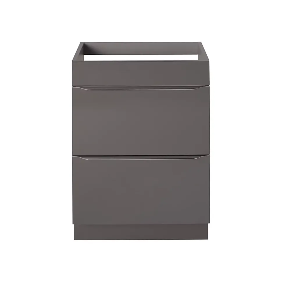 Meuble sous vasque à poser gris taupe brillant l.60 x H.82 x P.45 cm, GoodHome Imandra