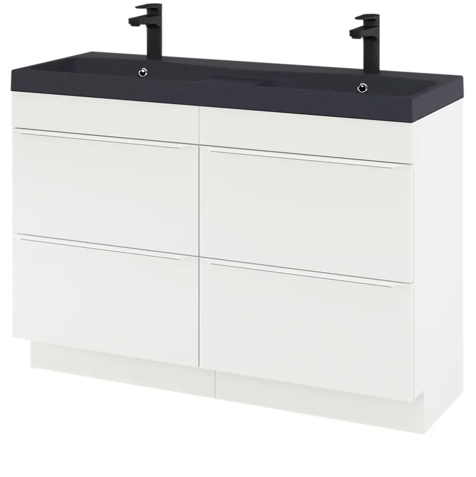 Meuble sous vasque à poser blanc mat l.120 x H.82 x P.45 cm, GoodHome Imandra
