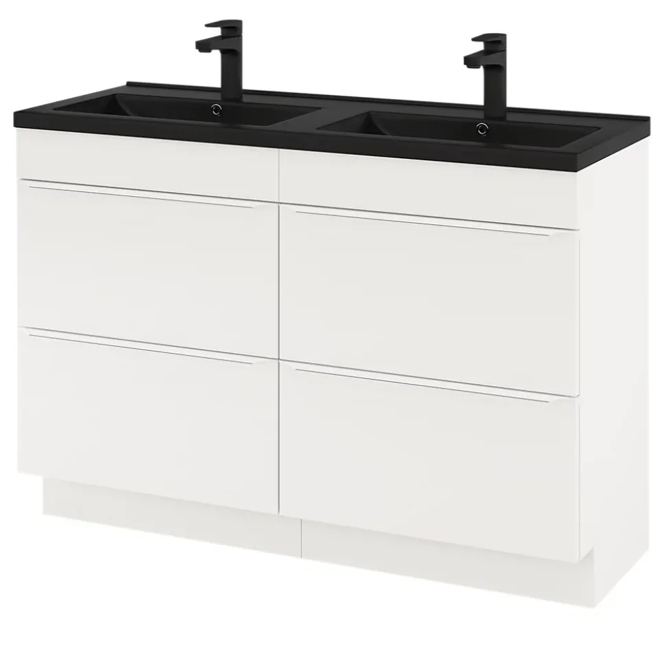 Meuble sous vasque à poser blanc mat l.120 x H.82 x P.45 cm, GoodHome Imandra
