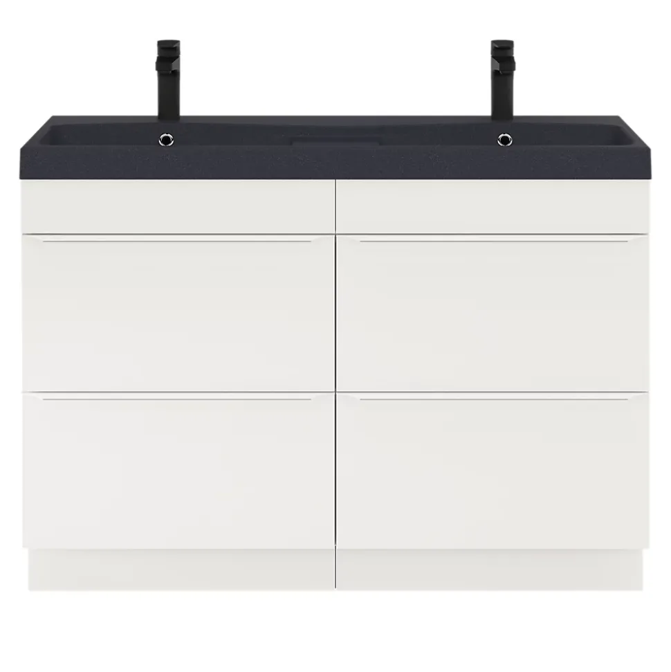 Meuble sous vasque à poser blanc mat l.120 x H.82 x P.45 cm, GoodHome Imandra