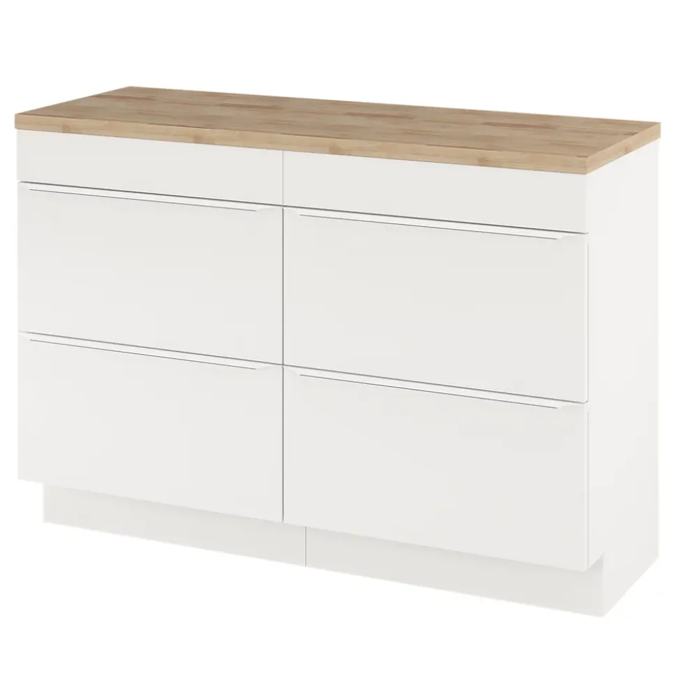 Meuble sous vasque à poser blanc mat l.120 x H.82 x P.45 cm, GoodHome Imandra