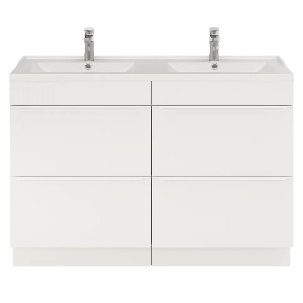 Meuble sous vasque à poser blanc mat l.120 x H.82 x P.45 cm, GoodHome Imandra