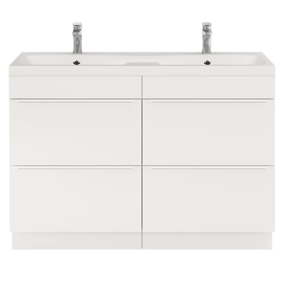 Meuble sous vasque à poser blanc mat l.120 x H.82 x P.45 cm, GoodHome Imandra