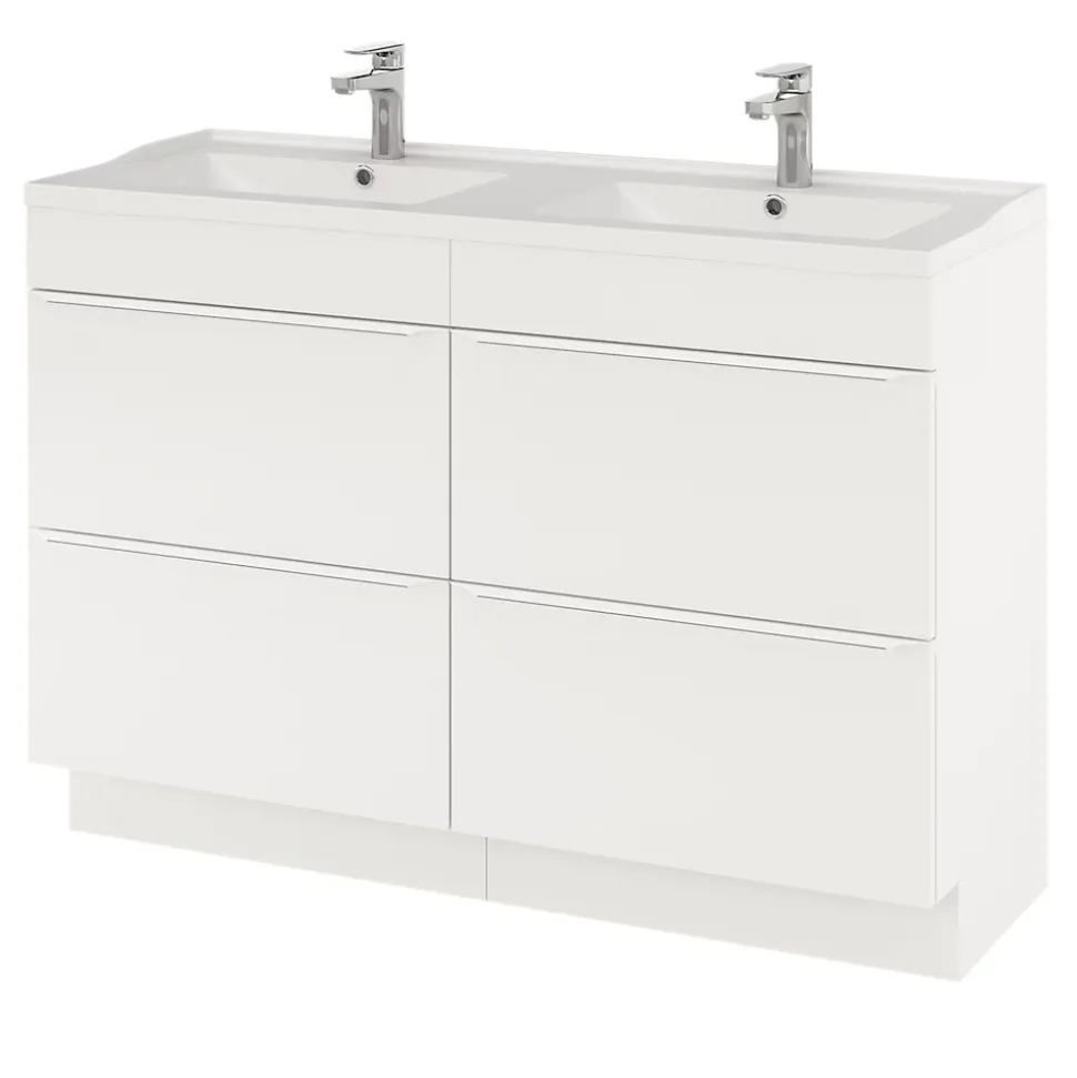 Meuble sous vasque à poser blanc mat l.120 x H.82 x P.45 cm, GoodHome Imandra
