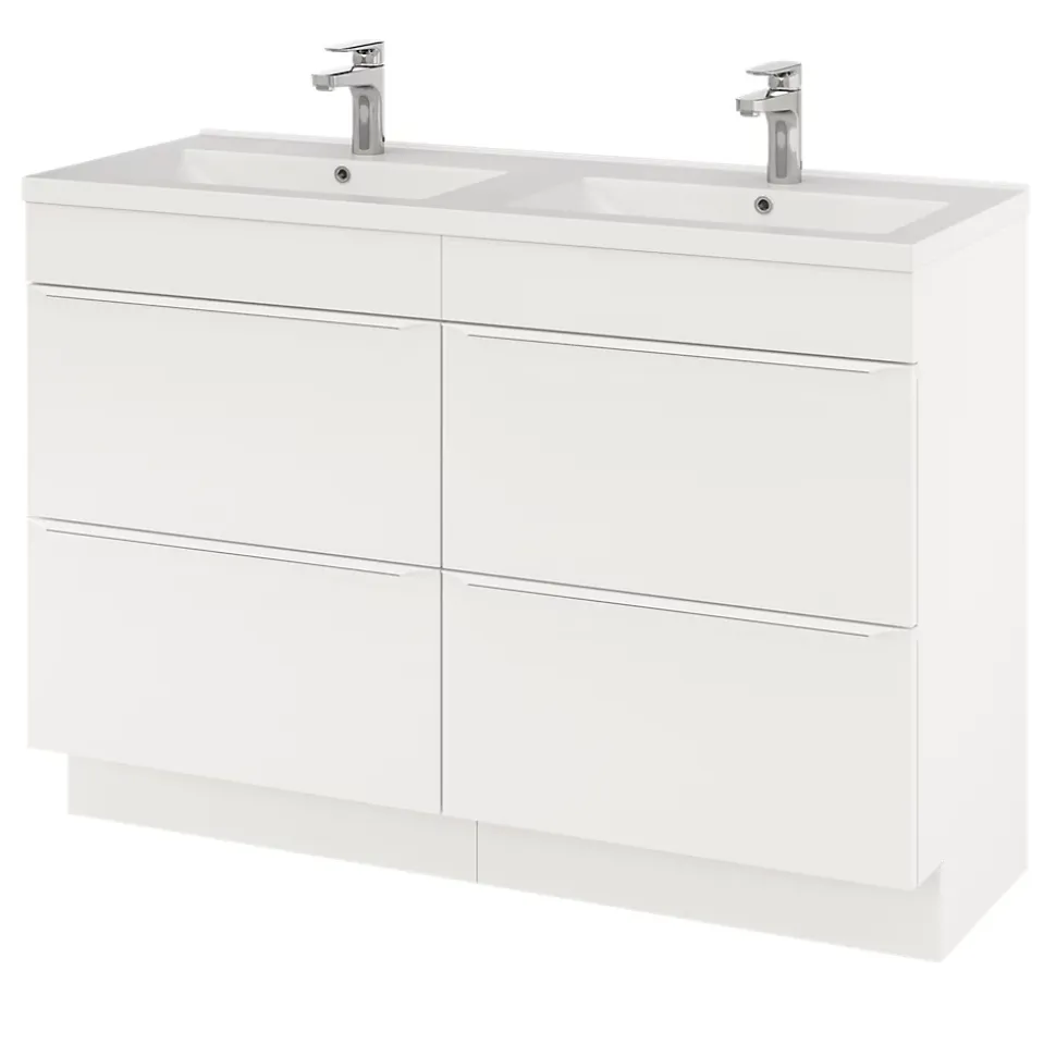 Meuble sous vasque à poser blanc mat l.120 x H.82 x P.45 cm, GoodHome Imandra