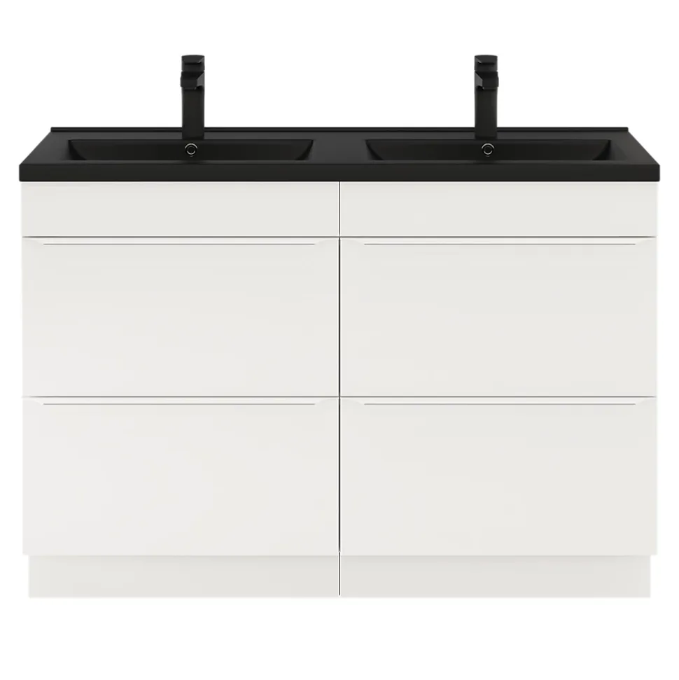 Meuble sous vasque à poser blanc mat l.120 x H.82 x P.45 cm, GoodHome Imandra