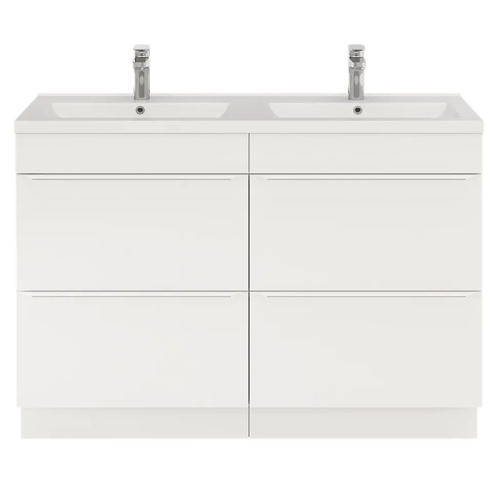 Meuble sous vasque à poser blanc mat l.120 x H.82 x P.45 cm, GoodHome Imandra