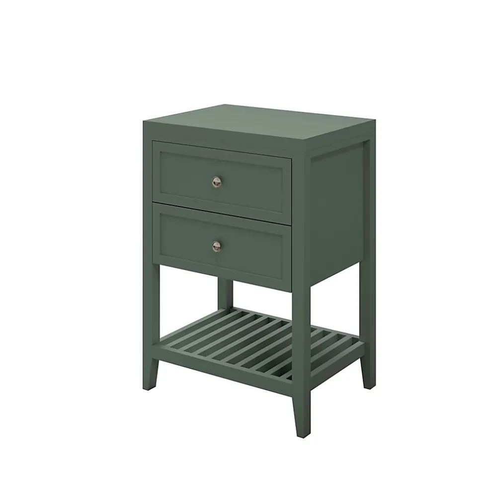 Meuble sous vasque à poser l.60 cm vert + plan de toilette, GoodHome Perma