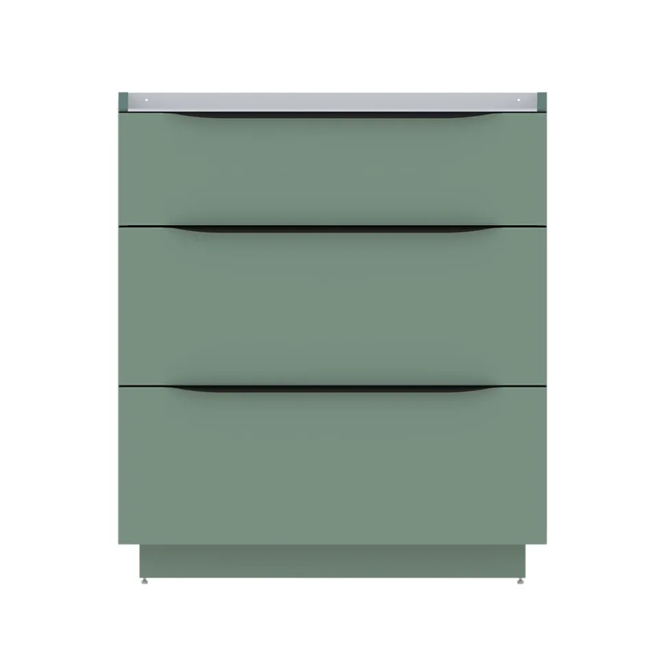 Meuble sous vasque à poser vert sauge mat l.80 x H.88 x P.50 cm, Pamili