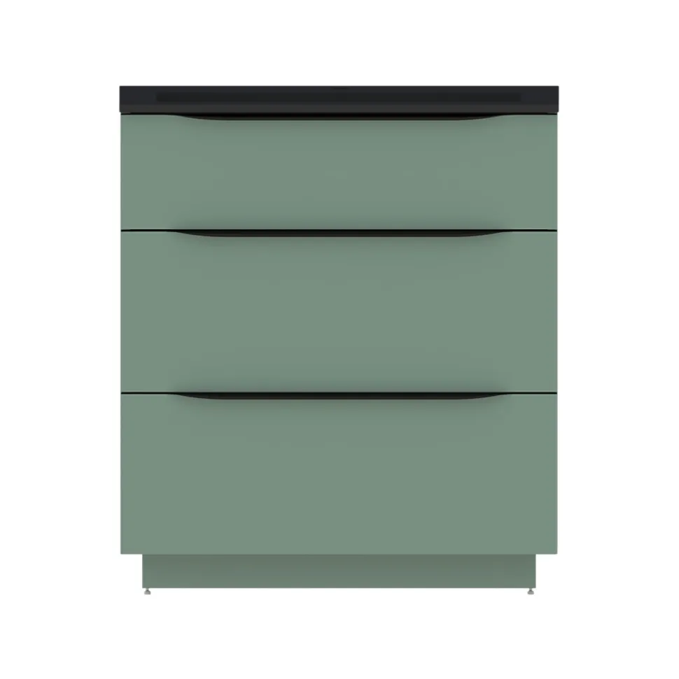 Meuble sous vasque à poser vert sauge mat l.80 x H.88 x P.50 cm, Pamili