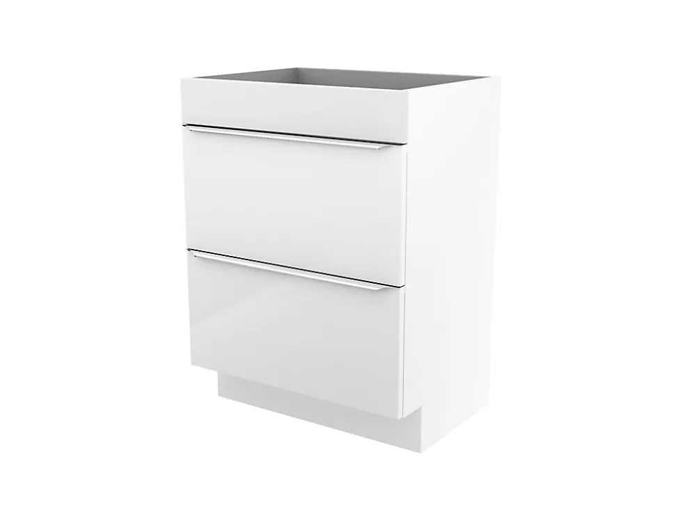 Meuble sous vasque à poser blanc brillant l.60 x H.82 x P.45 cm, GoodHome Imandra