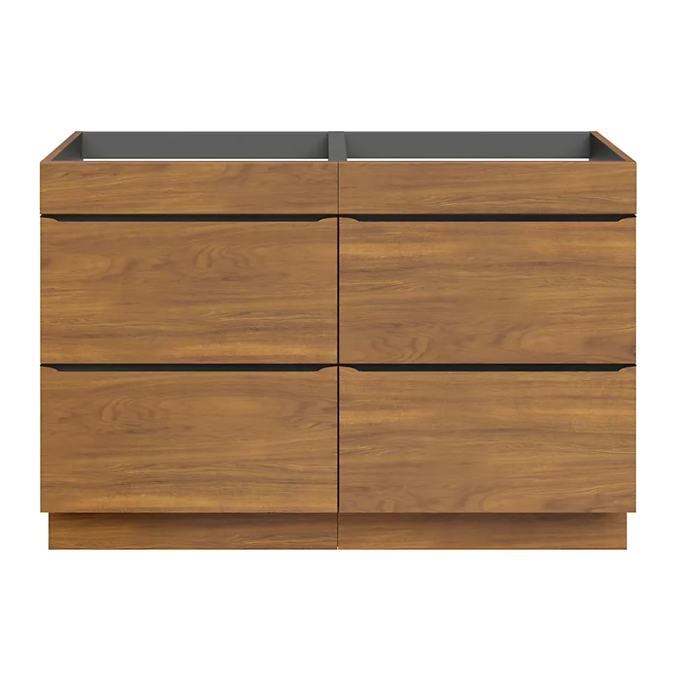 Meuble sous vasque à poser effet noyer l.120 x H.82 x P.45 cm, GoodHome Imandra