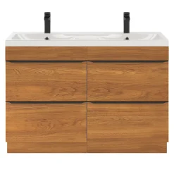 Meuble sous vasque à poser effet noyer l.120 x H.82 x P.45 cm, GoodHome Imandra