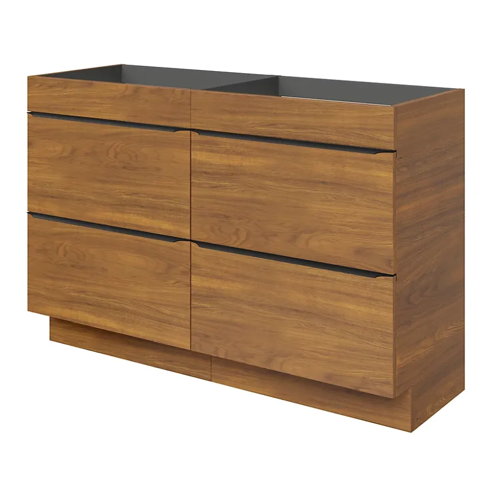 Meuble sous vasque à poser effet noyer l.120 x H.82 x P.45 cm, GoodHome Imandra