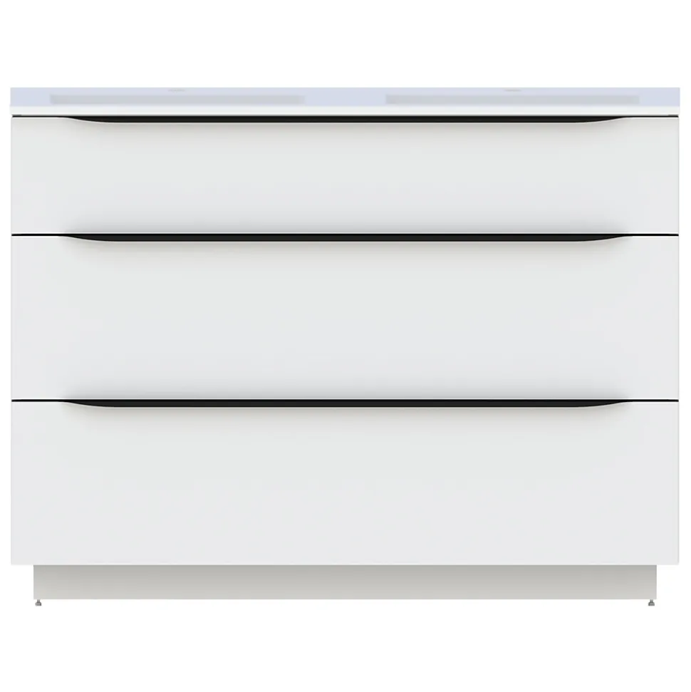 Meuble sous vasque à poser blanc brillant l.120 x H.88 x P.50 cm, Pamili