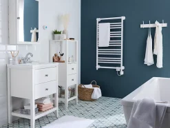 Meuble sous vasque à poser 2 tiroirs 1 niche blanc mat l.80 cm, GoodHome Perma