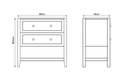Meuble sous vasque à poser 2 tiroirs 1 niche blanc mat l.80 cm, GoodHome Perma