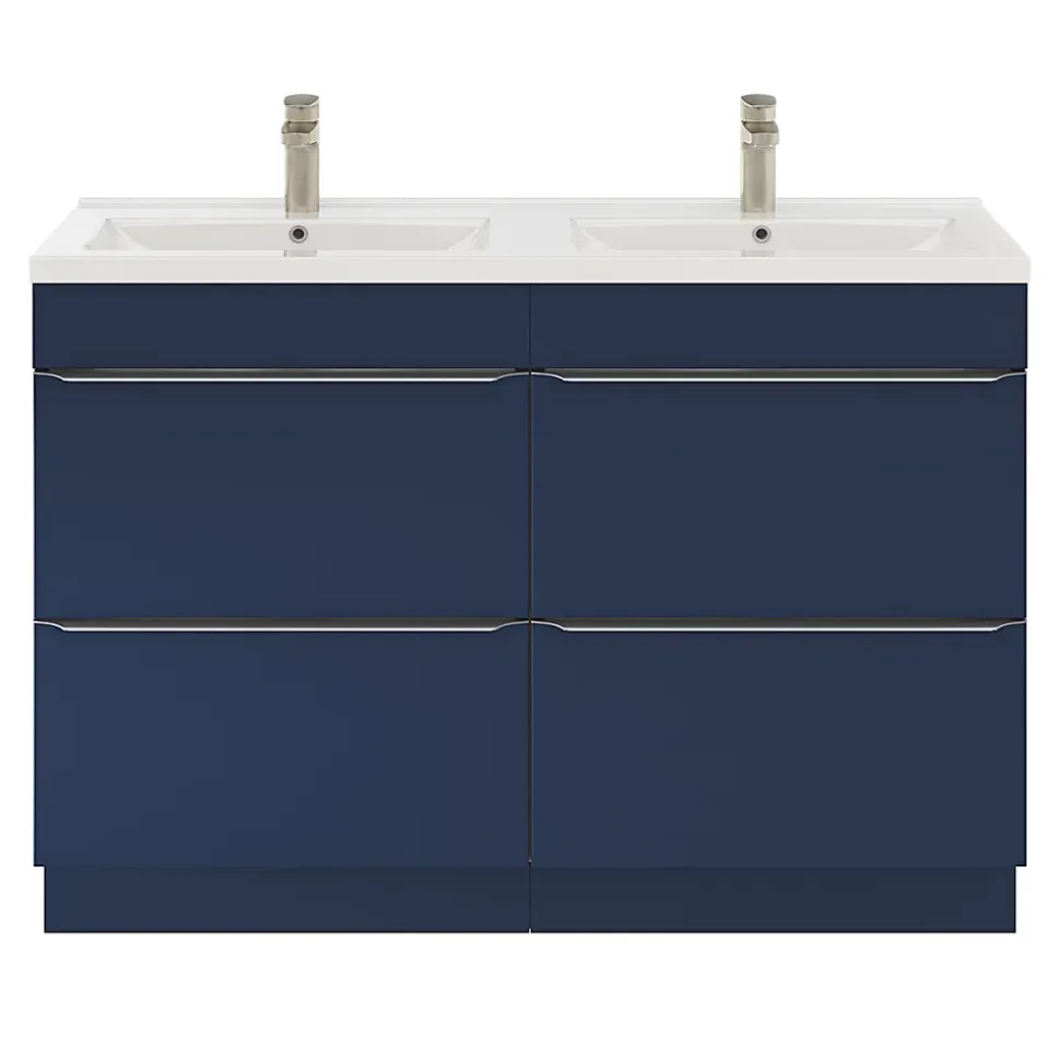 Meuble sous vasque à poser bleu nuit mat l.120 x H.82 x P.45 cm, GoodHome Imandra