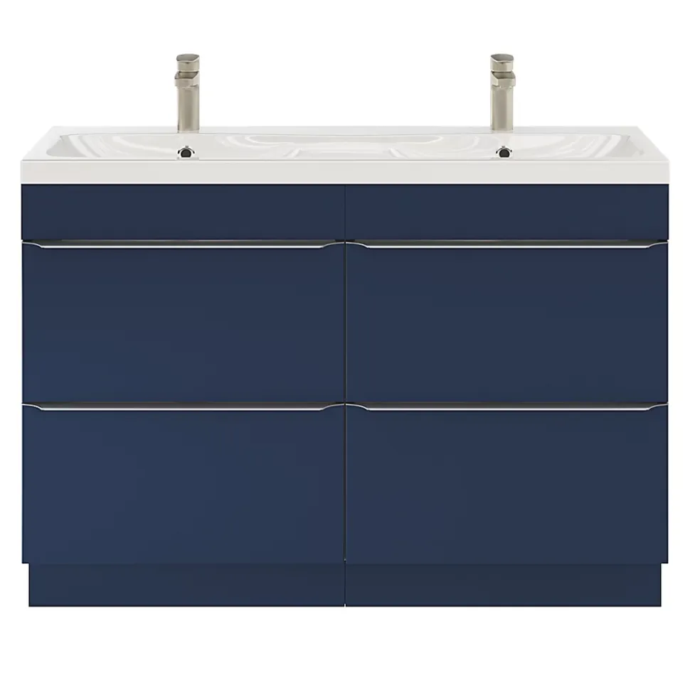 Meuble sous vasque à poser bleu nuit mat l.120 x H.82 x P.45 cm, GoodHome Imandra