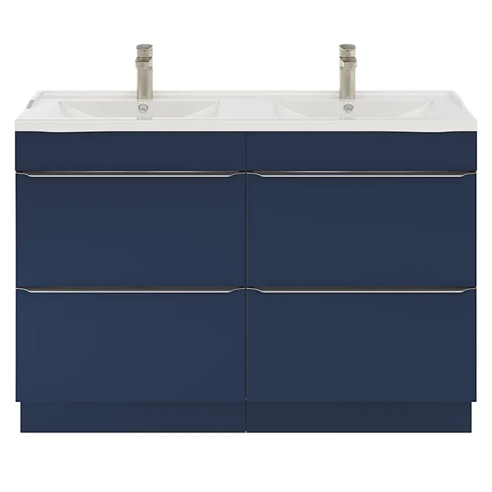 Meuble sous vasque à poser bleu nuit mat l.120 x H.82 x P.45 cm, GoodHome Imandra
