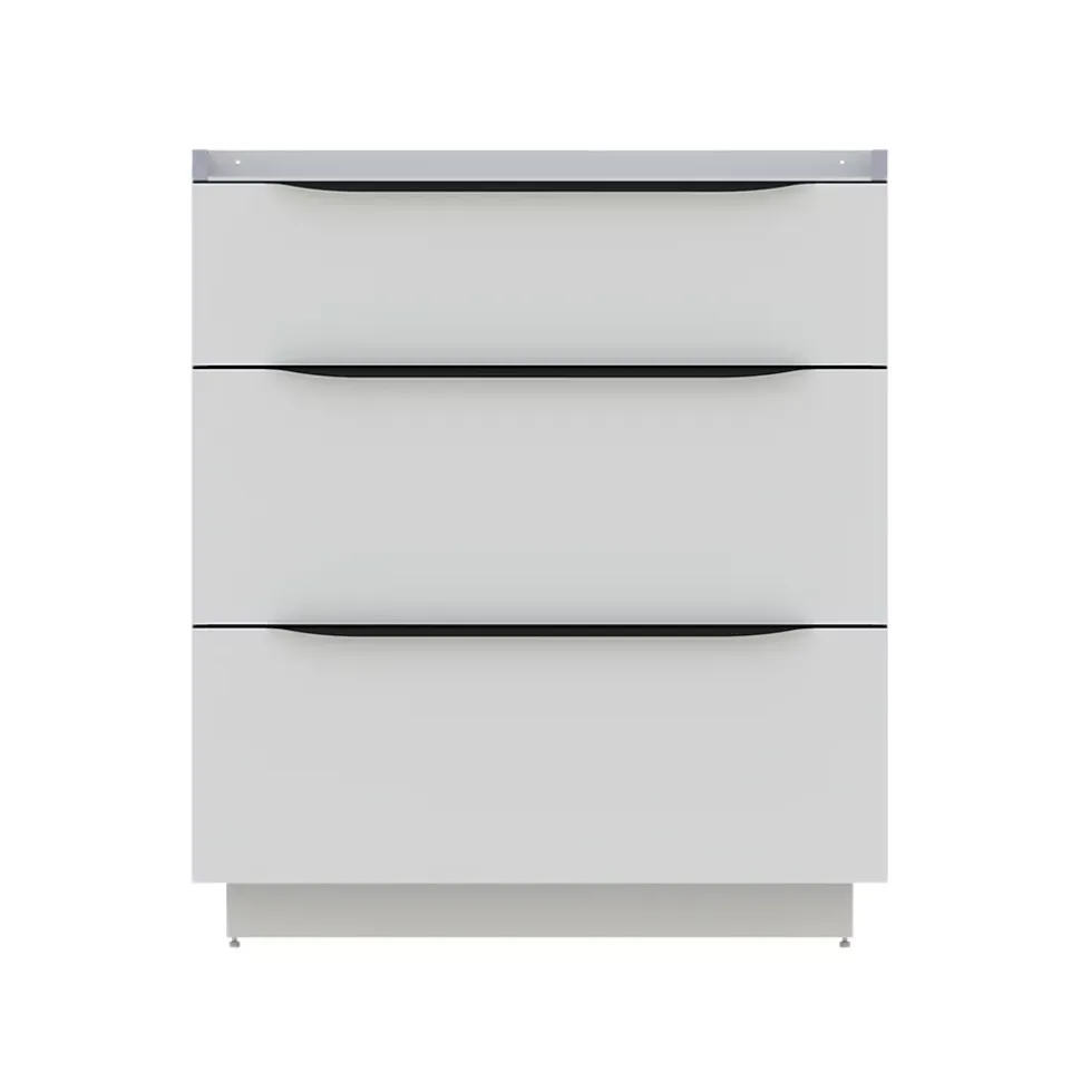 Meuble sous vasque à poser blanc mat l.80 x H.88 x P.50 cm, Pamili