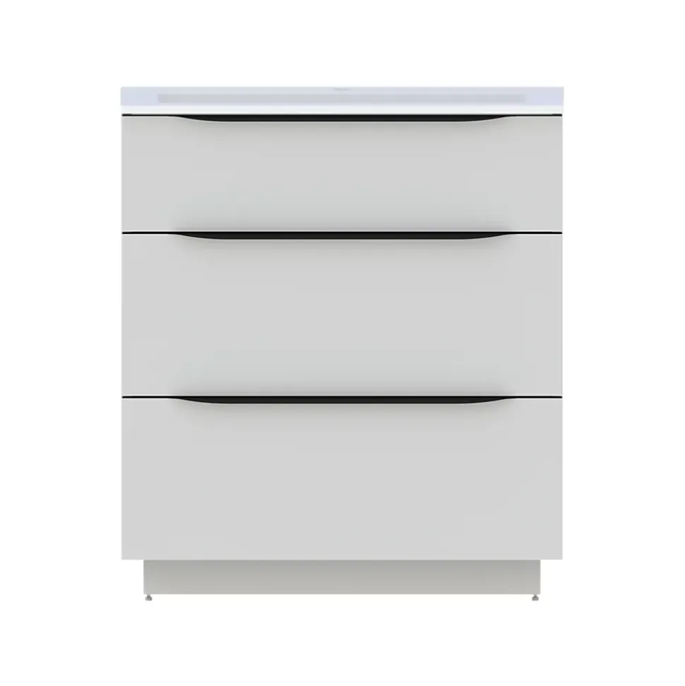 Meuble sous vasque à poser blanc mat l.80 x H.88 x P.50 cm, Pamili