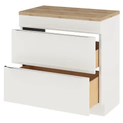 Meuble sous vasque à poser blanc brillant l.80 x H.82 x P.45 cm, GoodHome Imandra