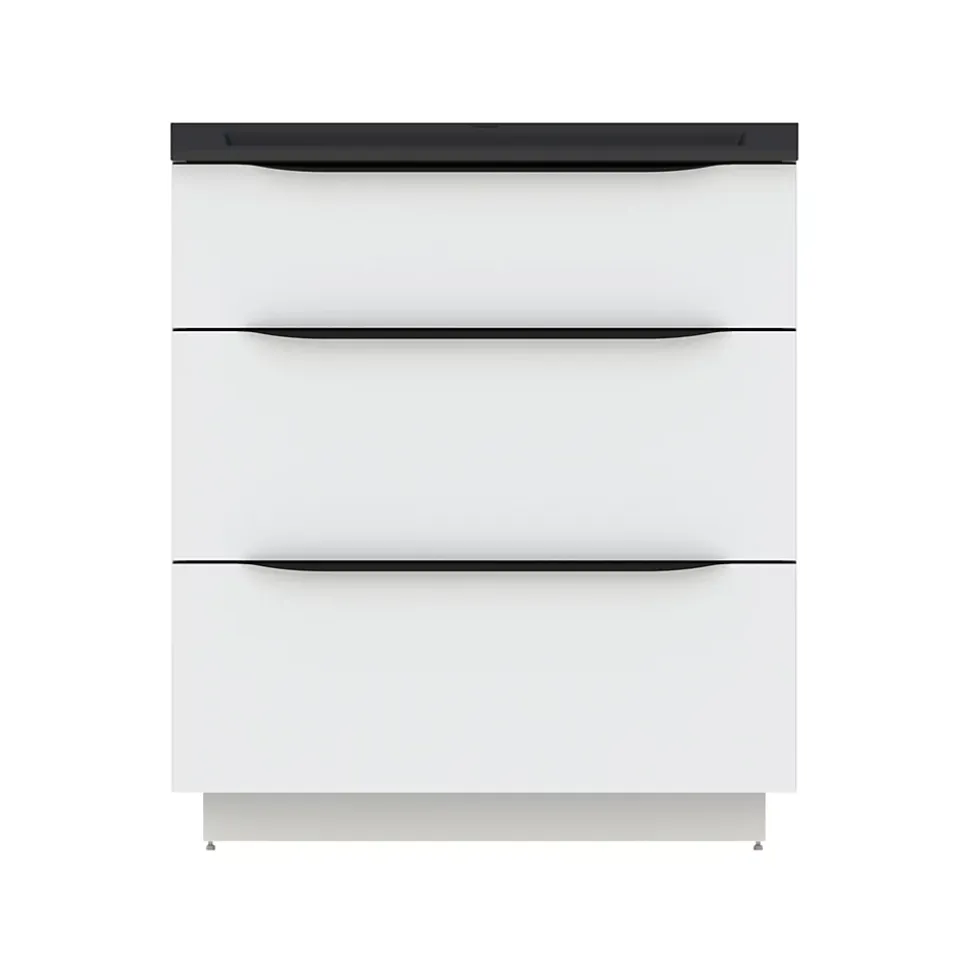Meuble sous vasque à poser blanc brillant l.80 x H.88 x P.50 cm, Pamili