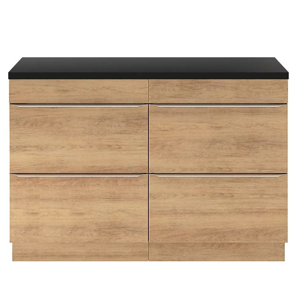 Meuble sous vasque à poser effet chêne l.120 x H.82 x P.45 cm, GoodHome Imandra