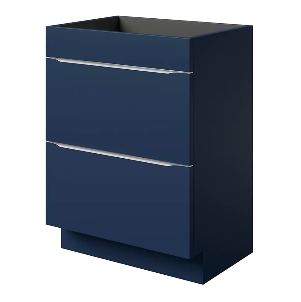 Meuble sous vasque à poser bleu nuit mat l.60 x H.82 x P.45 cm, GoodHome Imandra