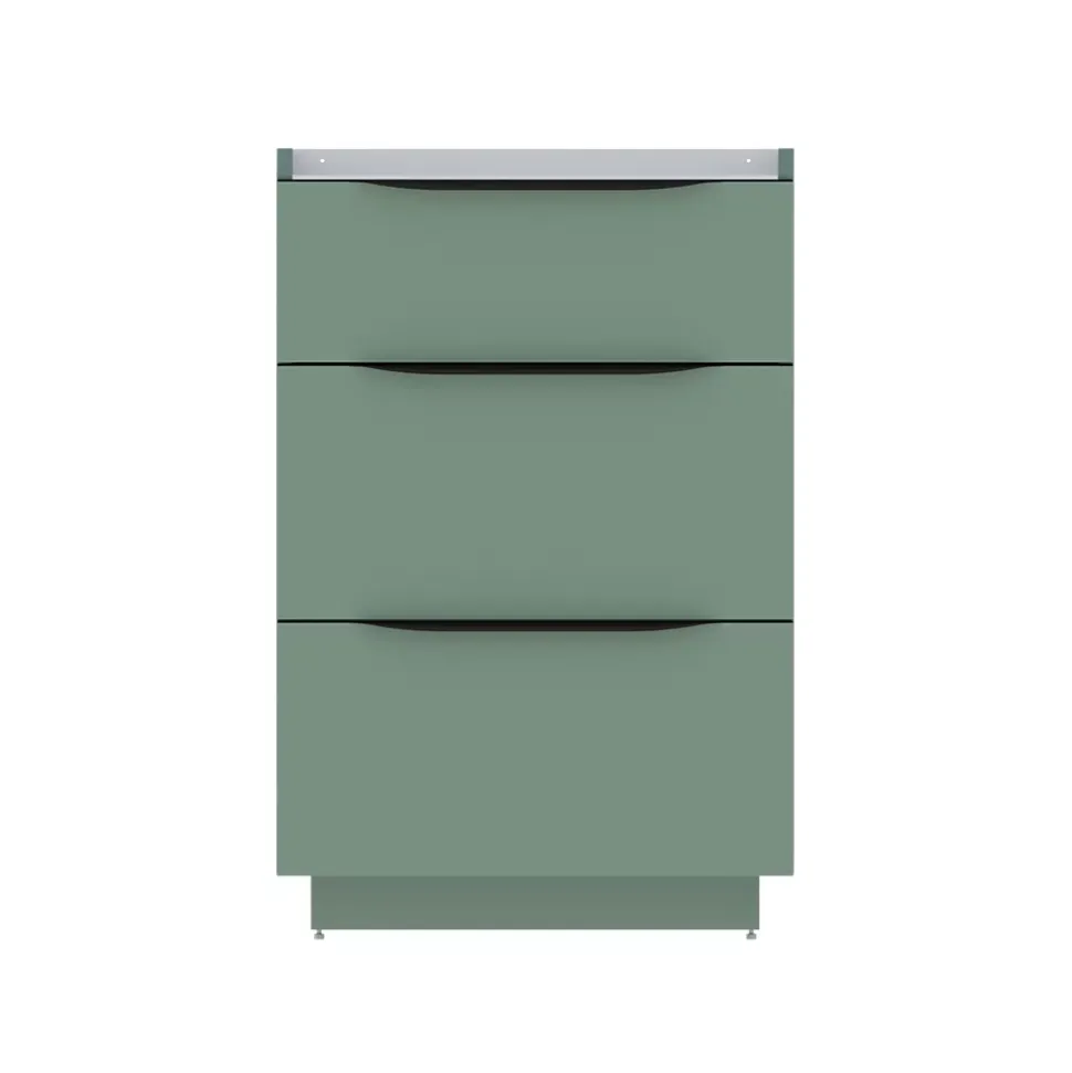 Meuble sous vasque à poser vert sauge mat l.60 x H.88 x P.50 cm, Pamili