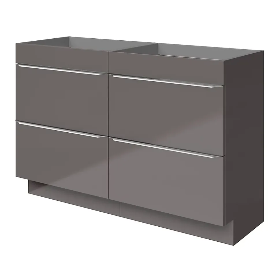 Meuble sous vasque à poser gris taupe brillant l.120 x H.82 x P.45 cm, GoodHome Imandra