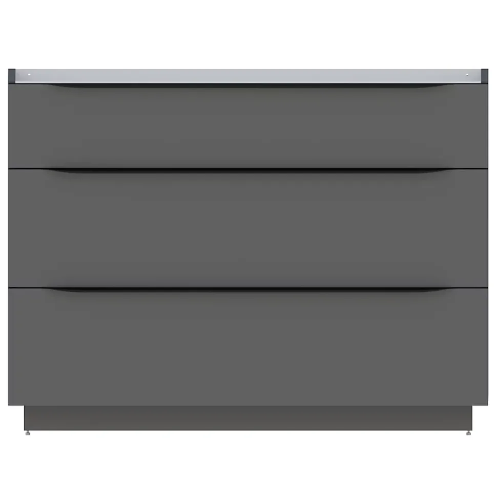 Meuble sous vasque à poser gris anthracite brillant l.120 x H.88 x P.50 cm, Pamili