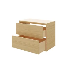 Meuble sous vasque à suspendre GoodHome Avela placage chêne 80 cm + plan de toilette Avela