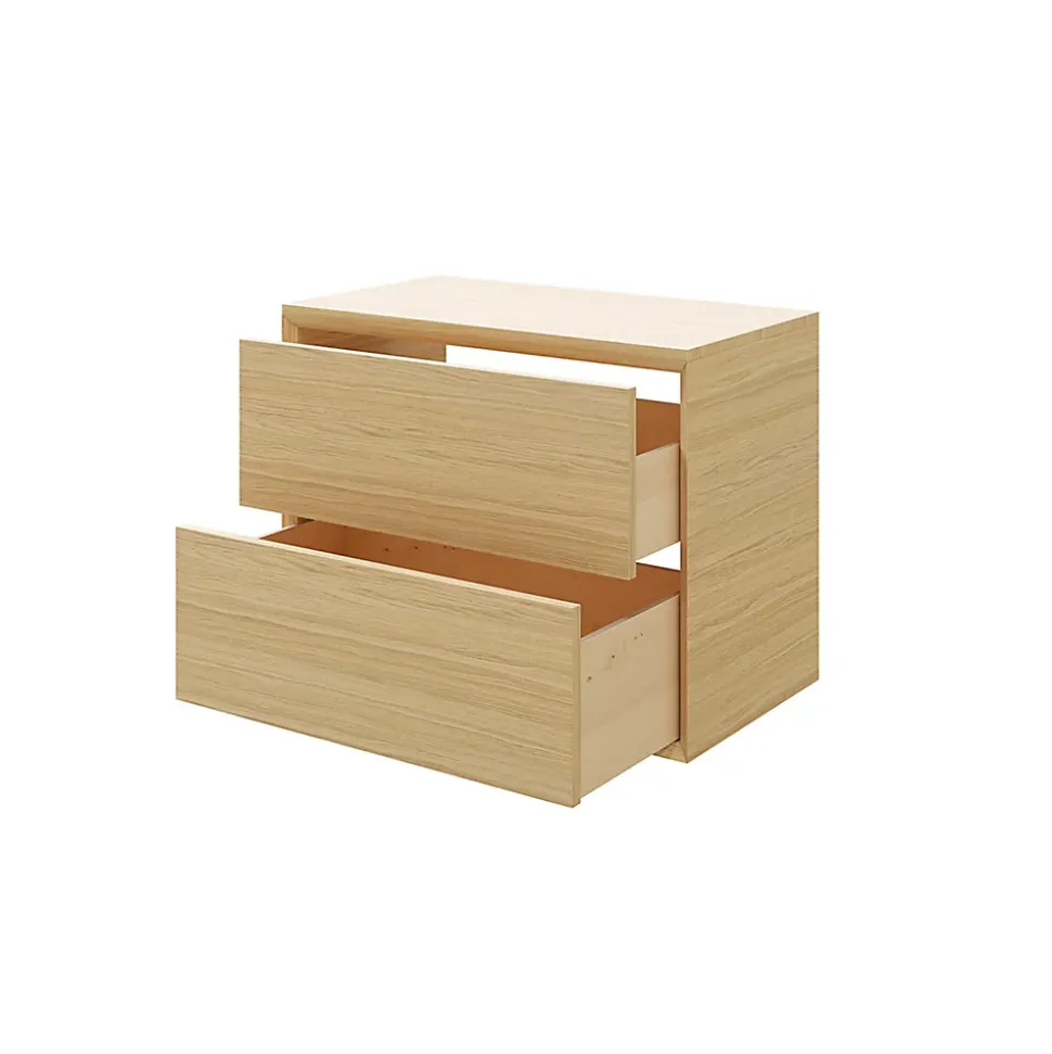 Meuble sous vasque à suspendre GoodHome Avela placage chêne 80 cm + plan de toilette Avela
