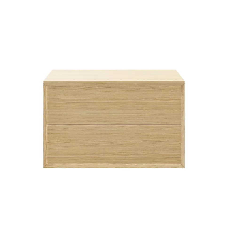 Meuble sous vasque à suspendre GoodHome Avela placage chêne 100 cm + plan de toilette Avela