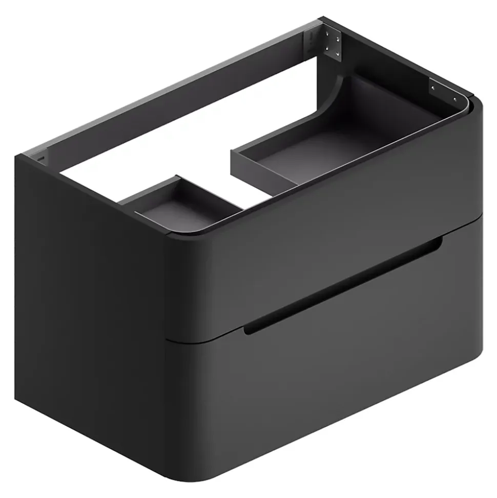 Meuble sous vasque à suspendre Alba noir mat L. 84 x H. 55 x P. 50,5 cm