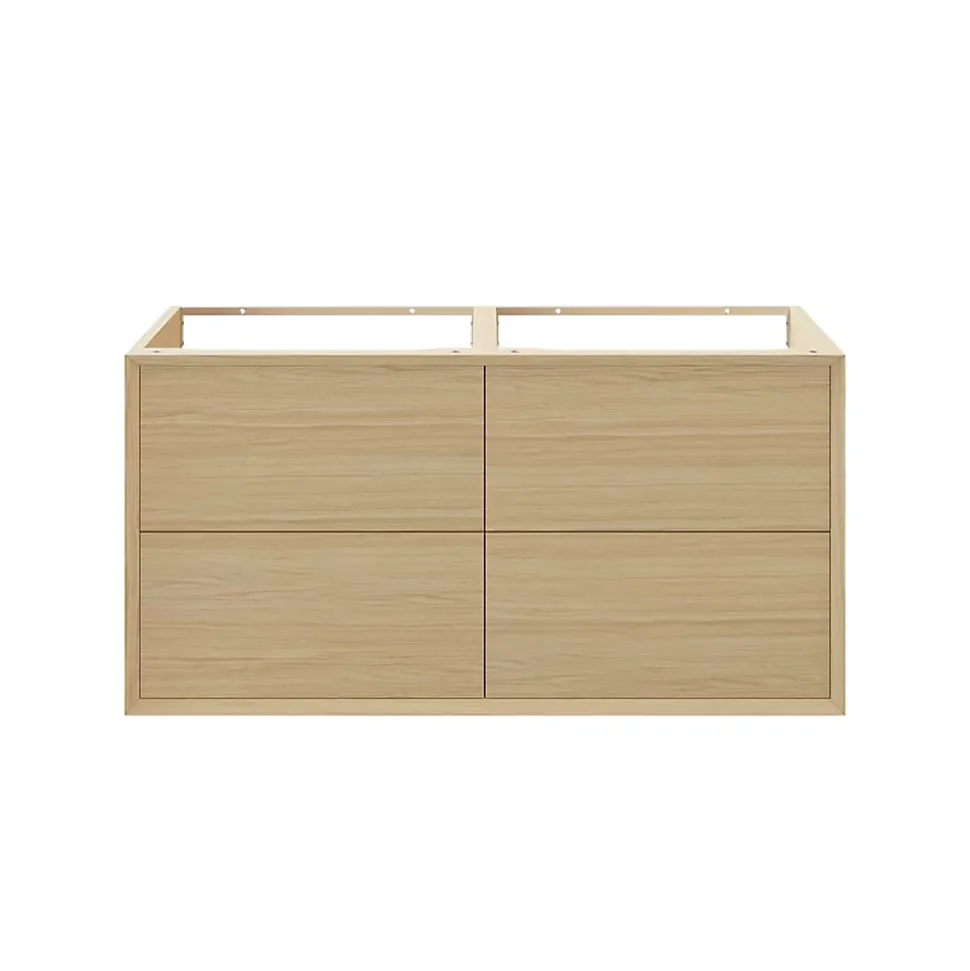 Meuble sous vasque à suspendre GoodHome Avela placage chêne 120 cm