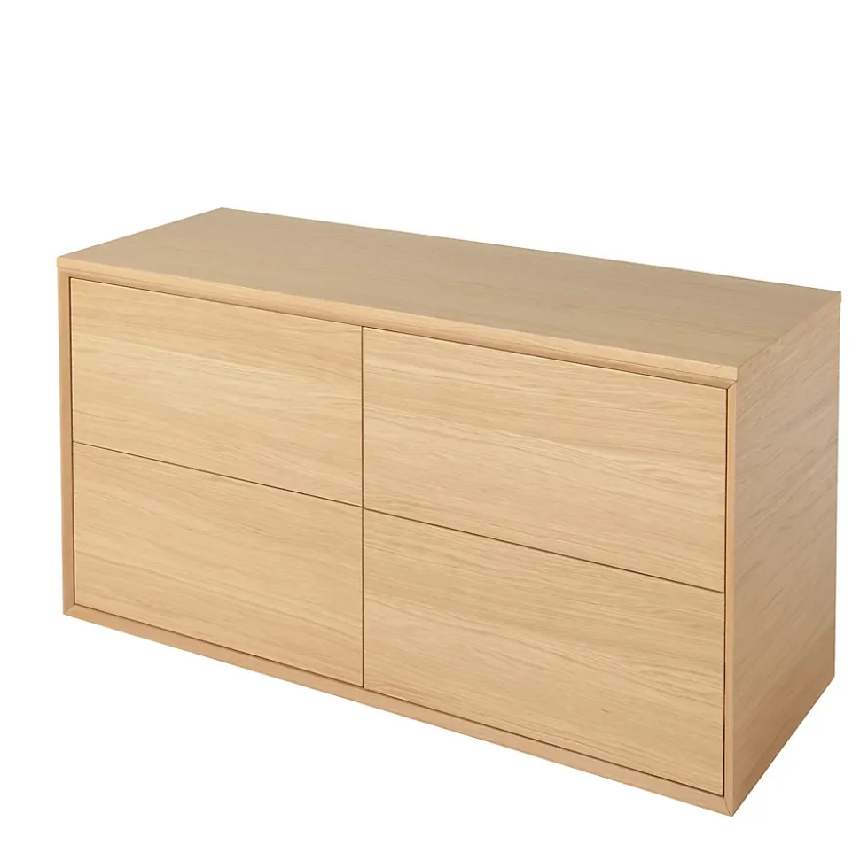 Meuble sous vasque à suspendre GoodHome Avela placage chêne 120 cm + plan de toilette Avela